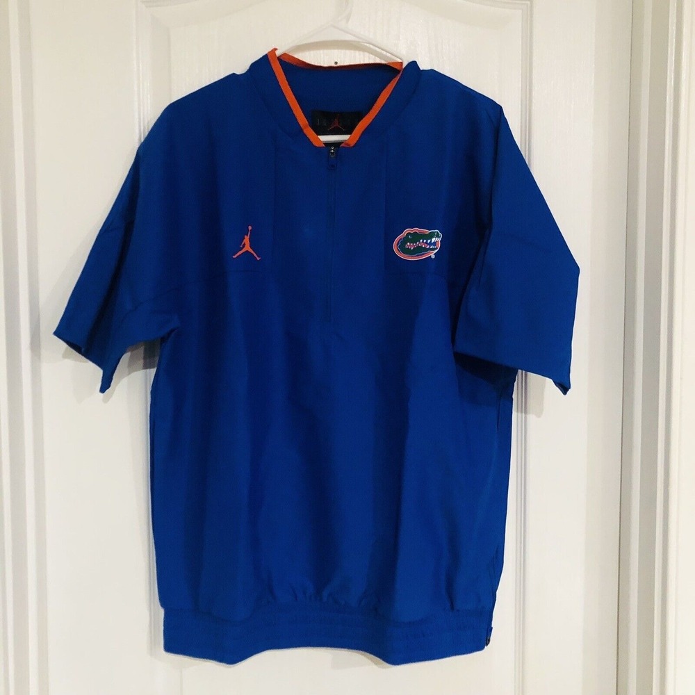 Jordan Florida Gators Mens Medium Royal Blue Short Sleeve Quarter Zip‎ Windshirt